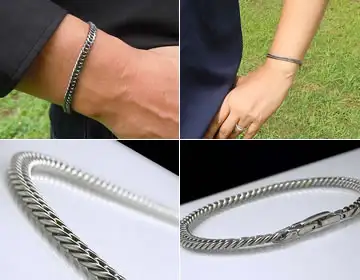 Pure Titanium Curb Chain Bracelet (5mm wide) 18-21cm (7.0-8.2